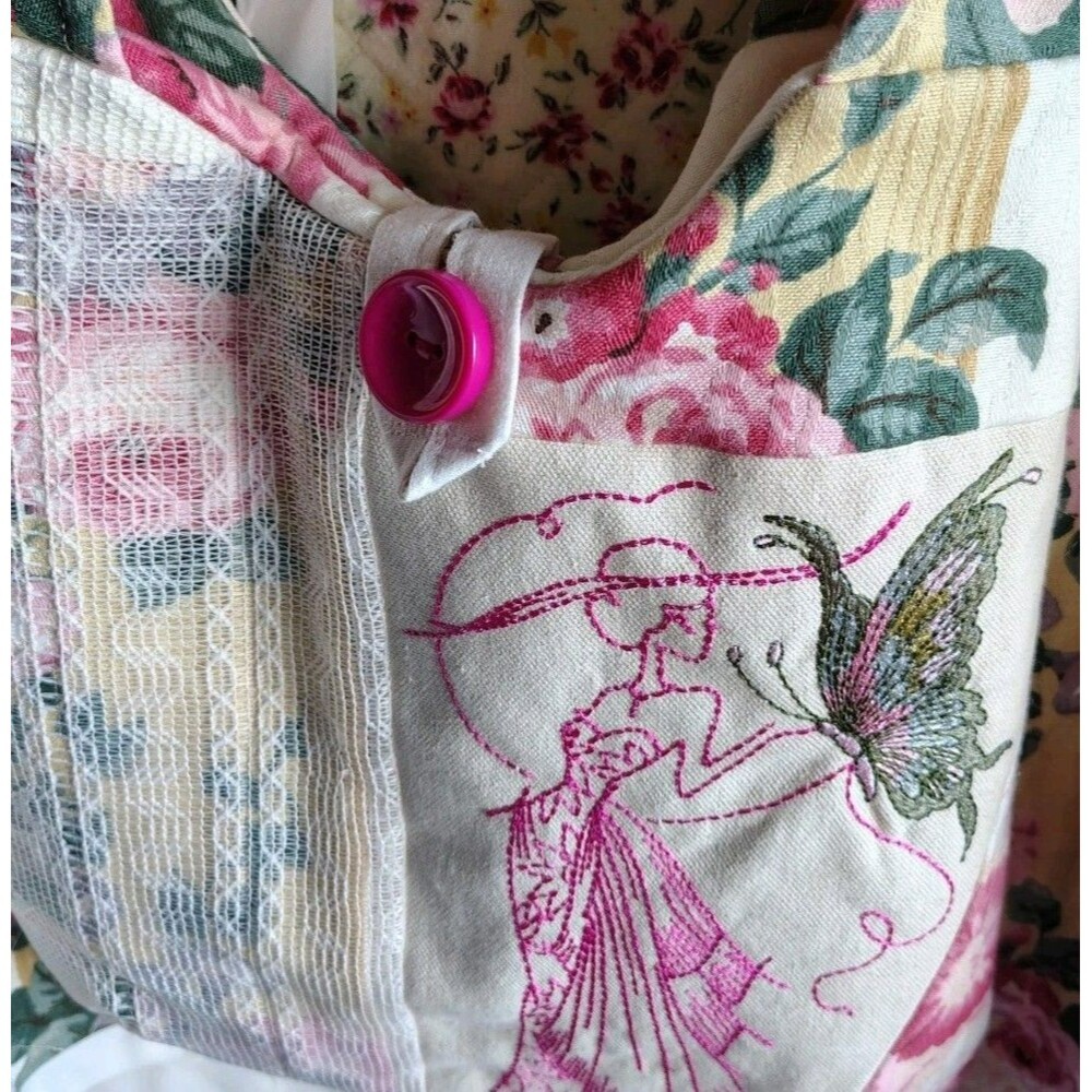 Women's Open Jacket Matching Purse Pockets Floral Embroidery Lace Print New - Picture 2 of 16